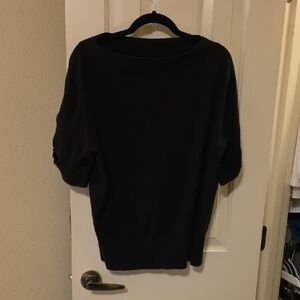 Anne Klein Boat Neck Black Sweater